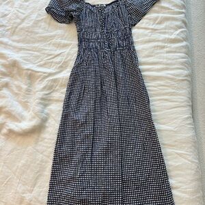 Navy Checkered Women's Dress